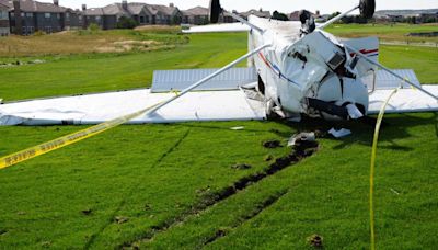 Small plane crashes on Denver metro area golf course, lands upside down