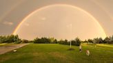 Storm Shots: Double rainbow follows torrential rain