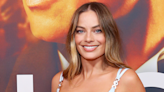 Margot Robbie just wore slinky, baby blue Versace dress and it's honestly *everything*