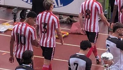 England star Jude Bellingham's brother Jobe pictured at Gateshead International Stadium ahead of big Euro final