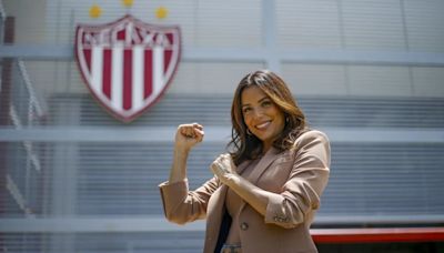 El eufórico festejo de Eva Longoria durante el Necaxa vs Rayados