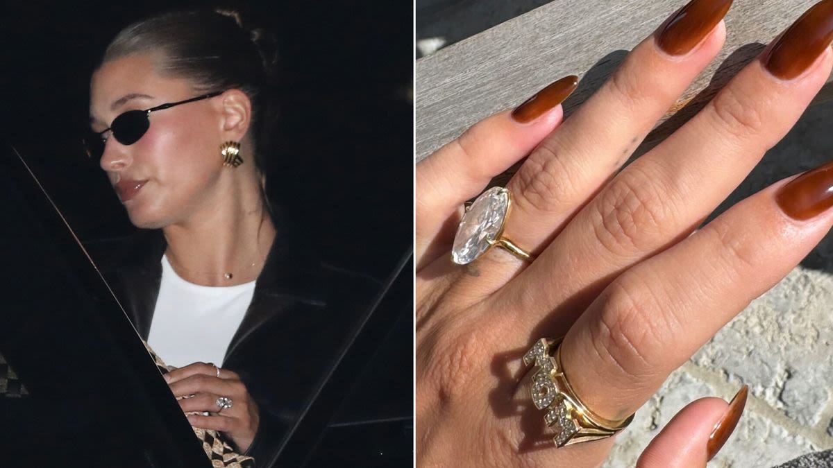 Hailey Bieber Flashes a Custom Diamond Ring Honoring Her Baby Boy