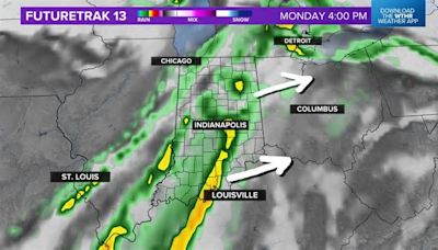 Isolated storms Sunday will lead to heavier rain Monday for Indiana | Live Doppler 13 Weather Blog