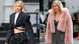 Gigi Hadid Goes Edgy and Soft in Dion Lee Constrictor Crop Jacket and Furry Pink Coat in New Maybelline Shoot
