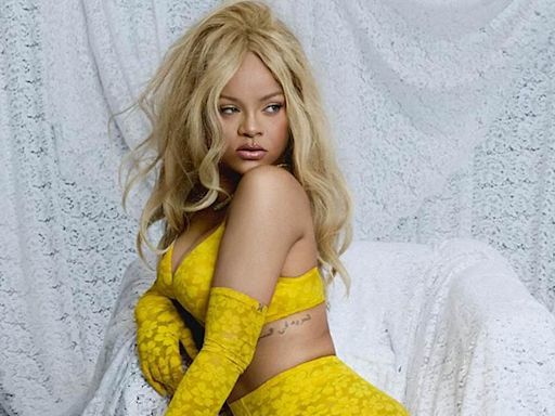 Rihanna is a blonde bombshell in sexy Savage x Fenty lingerie shoot