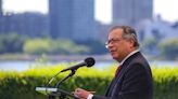 Presidente Petro inauguró en la sede de la ONU el monumento Kusikawsay, hecho con armas de las extintas Farc