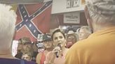 Kari Lake campaigns in front of Confederate flag, and GOP, rival Mark Lamb stay silent