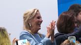 Jill Biden braves the rain at the Olympics opening ceremony in Paris