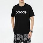 100％原廠adidas 愛迪達運動服男士夏季新款圓領黑色透氣休閑短袖T恤H16311