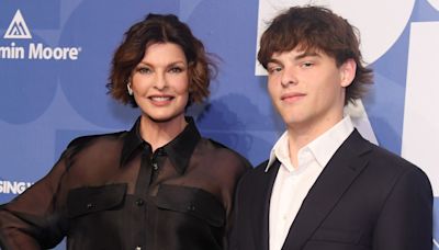Linda Evangelista Makes Rare Appearance with Son Augustin, 17, as They Pose Together at New York City Event