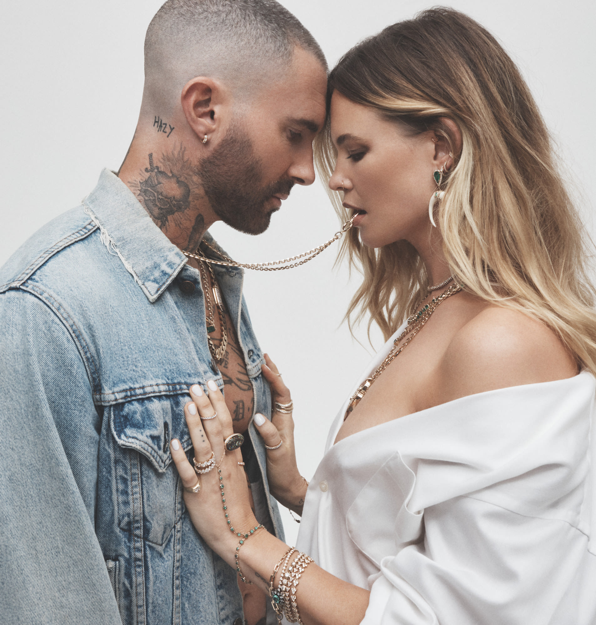 Adam Levine and Behati Front Jacquie Aiche’s Rebel Heart Campaign