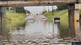 Video shows cars stranded 5 feet deep in northeast Houston floodwater on Tuesday