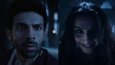 Bhool Bhulaiyaa 3 teaser: Vidya Balan returns as the terrifying Manjulika to scare off Kartik Aaryan’s Rooh Baba. Watch