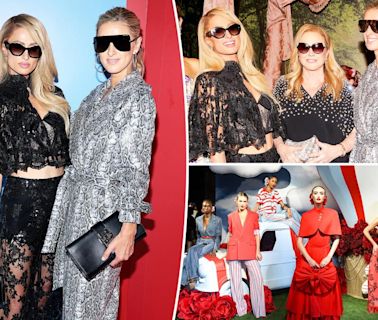 Exclusive | Paris, Nicky and Kathy Hilton rescue fan at the Alice + Olivia fashion show