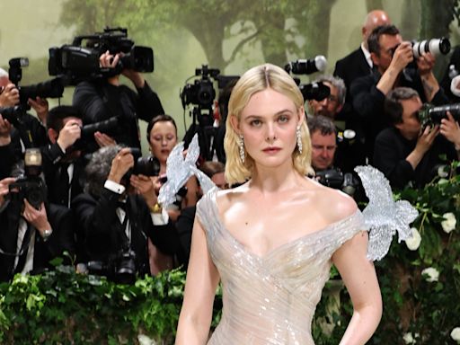 Elle Fanning Looks Like an Ice Princess in This Glassy Gown at the Met Gala