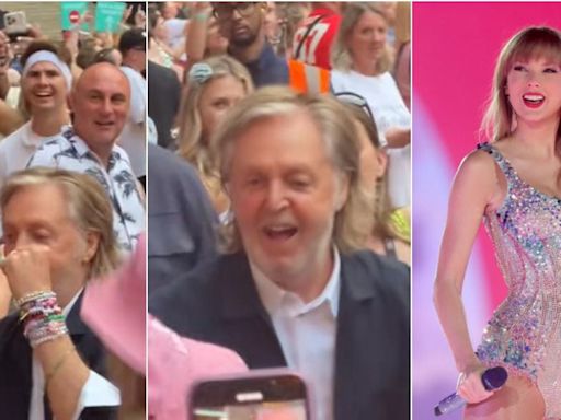 Paul McCartney protagoniza divertido video viral bailando junto a fanáticas en concierto de Taylor Swift