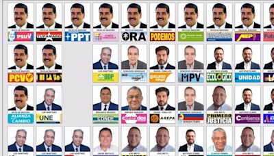 El Consejo Electoral venezolano publica la papeleta para las elecciones, con 13 fotos de Maduro