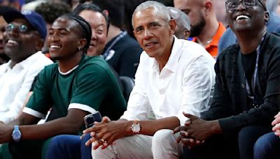 Barack Obama attends Team USA basketball game before Paris Olympics