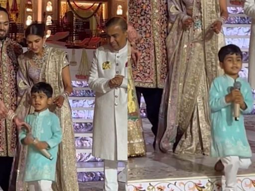 Mukesh Ambani's Grandson Prithvi's Reaction After Falling at Anant-Radhika's Reception Goes Viral; Watch - News18