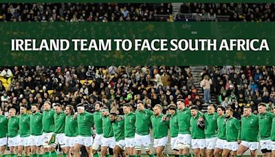 Ireland team to face South Africa in second test