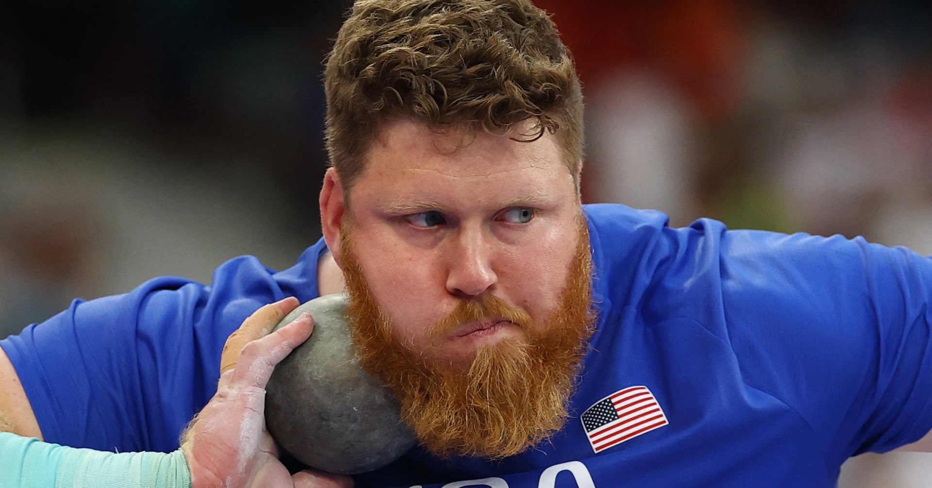 Athletics-American Crouser does enough at start of bid for shot put 'three-peat'