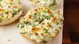 Repurpose Leftover Spinach And Artichoke Dip Into A Bagel Topping