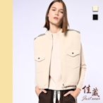 【佳葳Justwear】舒柔撞色短版棉質背心外套 2色(女上衣/女上著/無袖/口袋/抽繩)