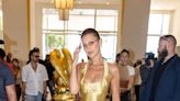Bella Hadid Is As Radiant As the French Riviera Sun in a Golden Minidress