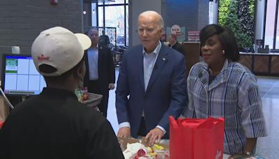 President Joe Biden stops at Wawa in Philadelphia with Mayor Cherelle Parker