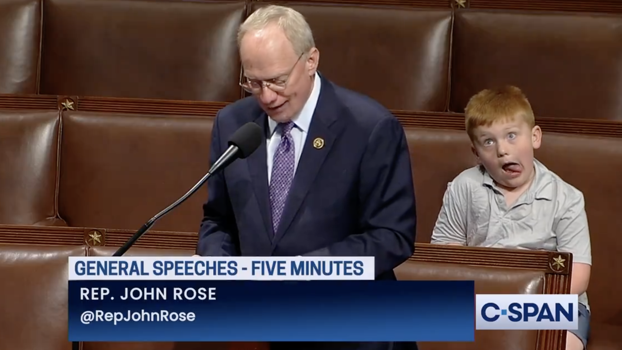 Watch this Republican's kid roll his eyes during speech defending Trump while we CACKLE