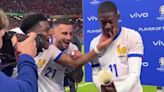 Watch France stars’ bizarre antics as Dembele collects Player of the Match award