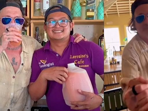 Johnny Depp sorprende al convivir con fanáticos que encontró en un bar [VIDEO]