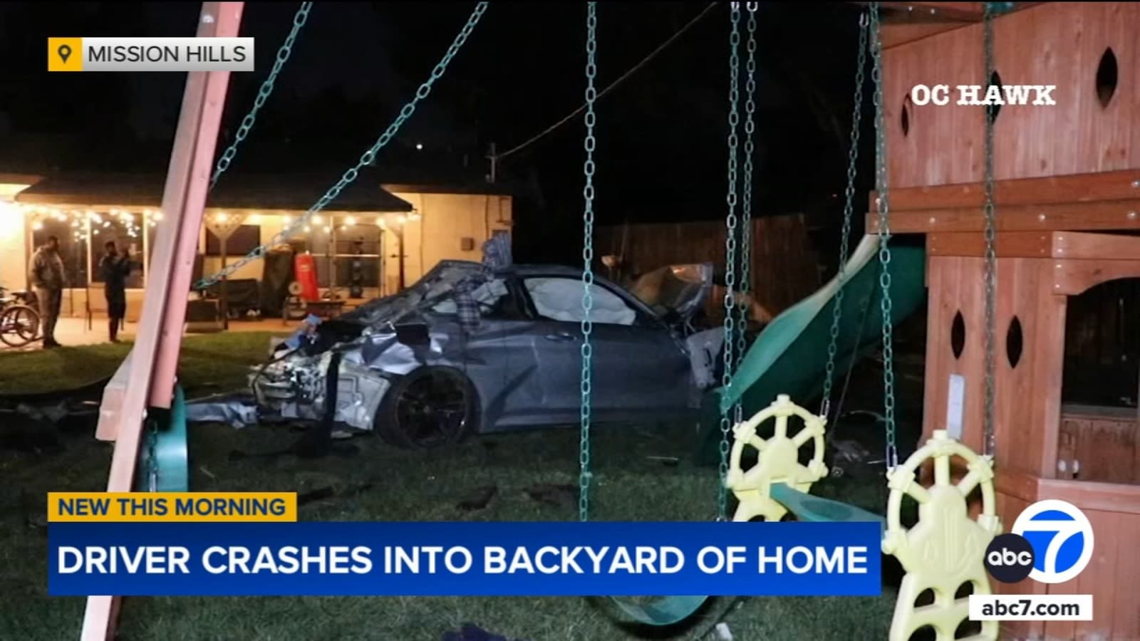 Driver dies after crashing off 118 Freeway, landing in backyard of Mission Hills home