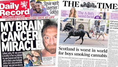 Scotland's papers: 'Concerning' cannabis use and man's tumour was abscess