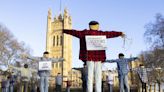 ‘Scarecrows’ protest outside Parliament ahead of grocery supply chain debate