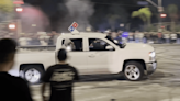 Truck with Domino’s sign seen doing doughnuts in Sun Valley street takeover