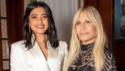 Rashmika Mandanna In An Ivory Blazer Poses With Donatella Versace At Milan Fashion Week After-Party - News18