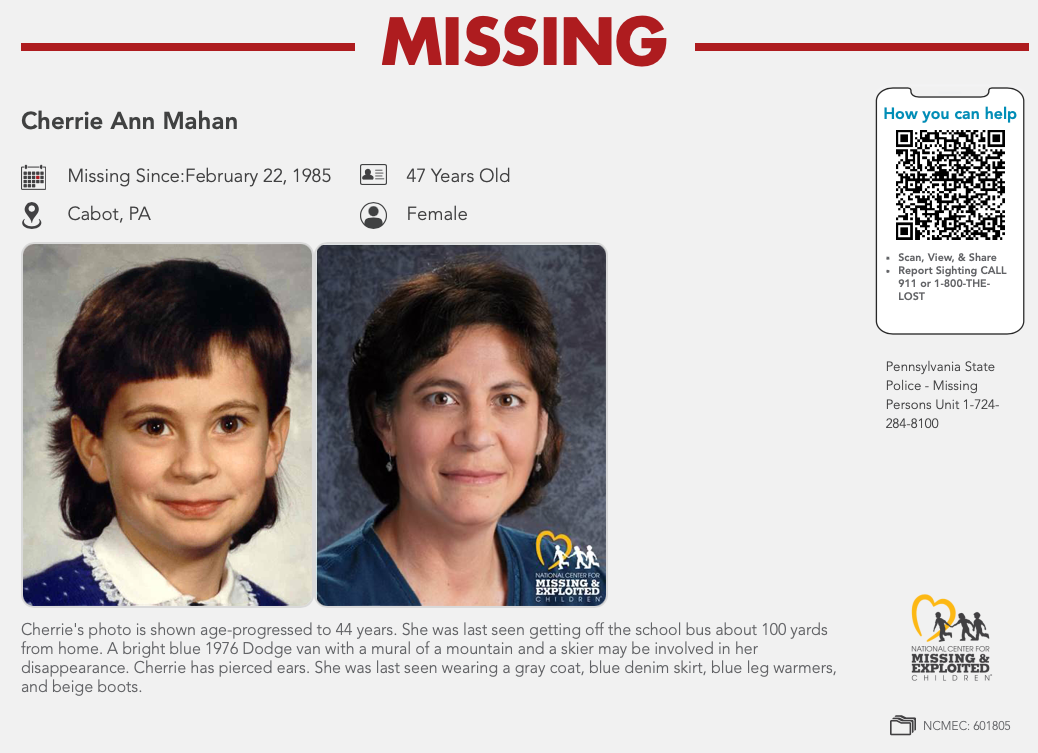 Woman claims to be Pennsylvania girl missing since 1985; girl's mother knows better