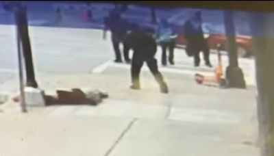 Horrifying moment man creeps up behind, woman knocking her unconscious