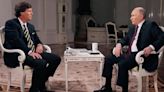 Former Fox News host Tucker Carlson interviews Russian President Vladimir Putin