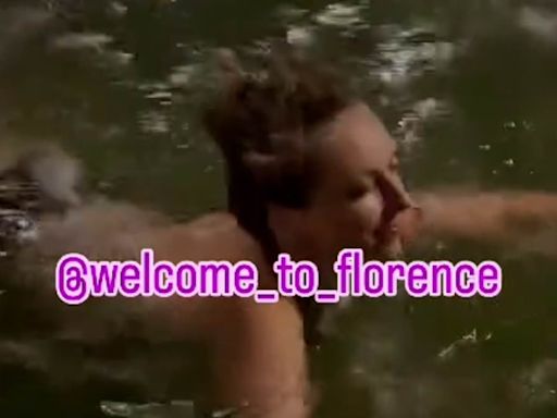 Outrage as topless tourist swims in Florence fountain