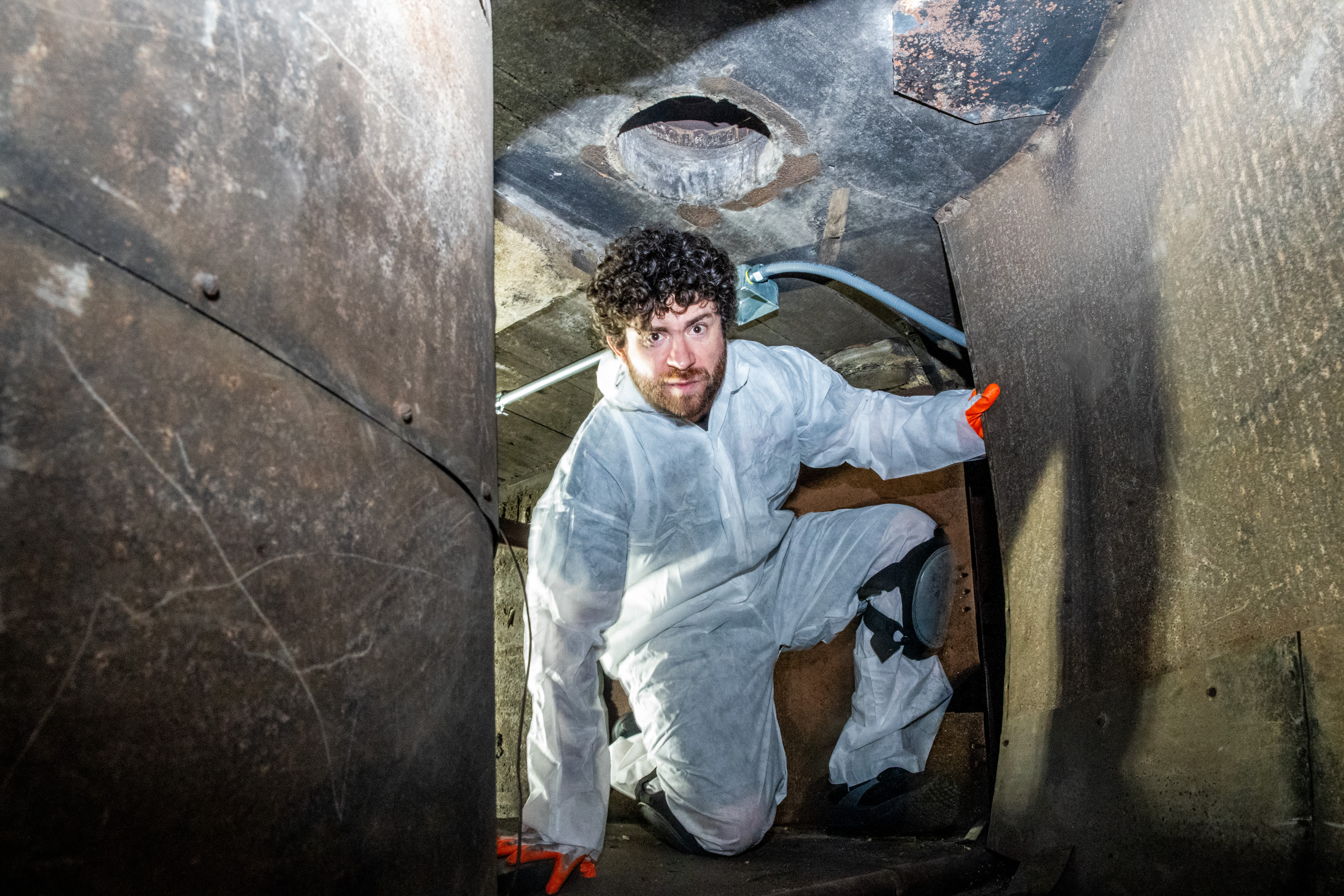 Hazmat suits and headlamps: Subterranean salvaging at the Music Box Theatre