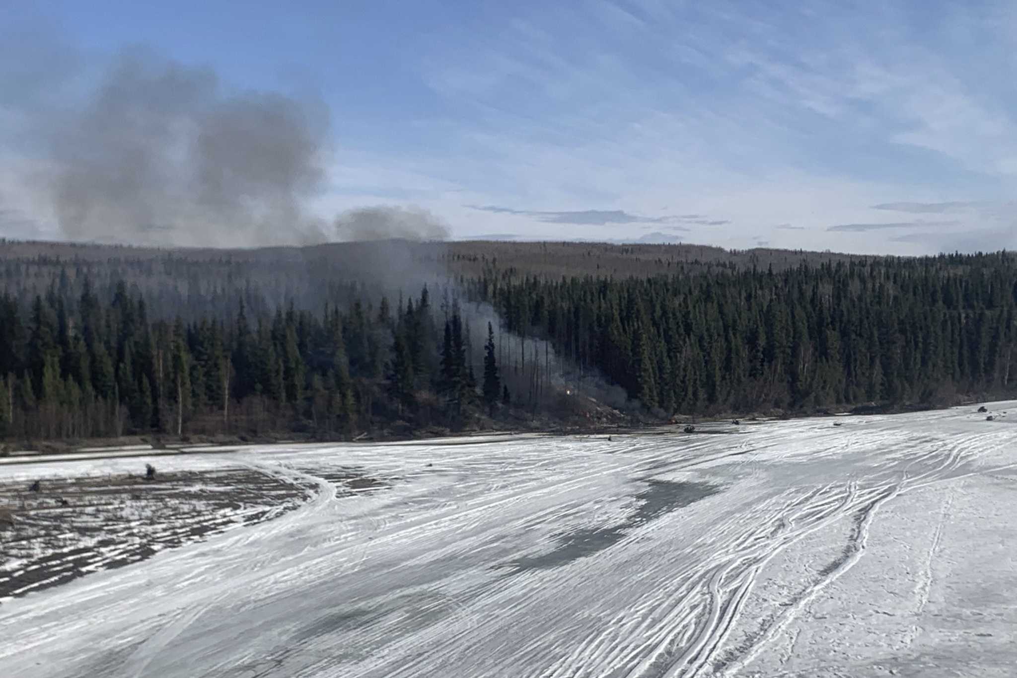 Douglas C-54 plane with 2 people on board crashes into river outside Fairbanks, Alaska