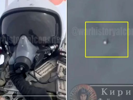 Dramatic moment Russian pilot films himself being shot out of the sky