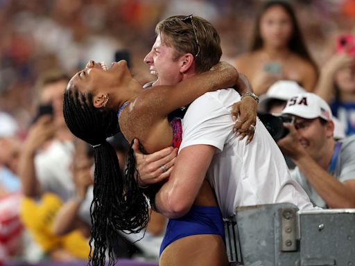 Tara Davis-Woodhall recalls running to husband Hunter after winning gold: 'It felt so good'