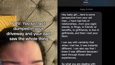 Father sends daughter sweet text message after watching her get broken up with