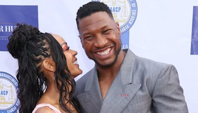 Jonathan Majors Returns to Red Carpet After Sentencing, Joins Girlfriend Meagan Good at NAACP Theatre Awards