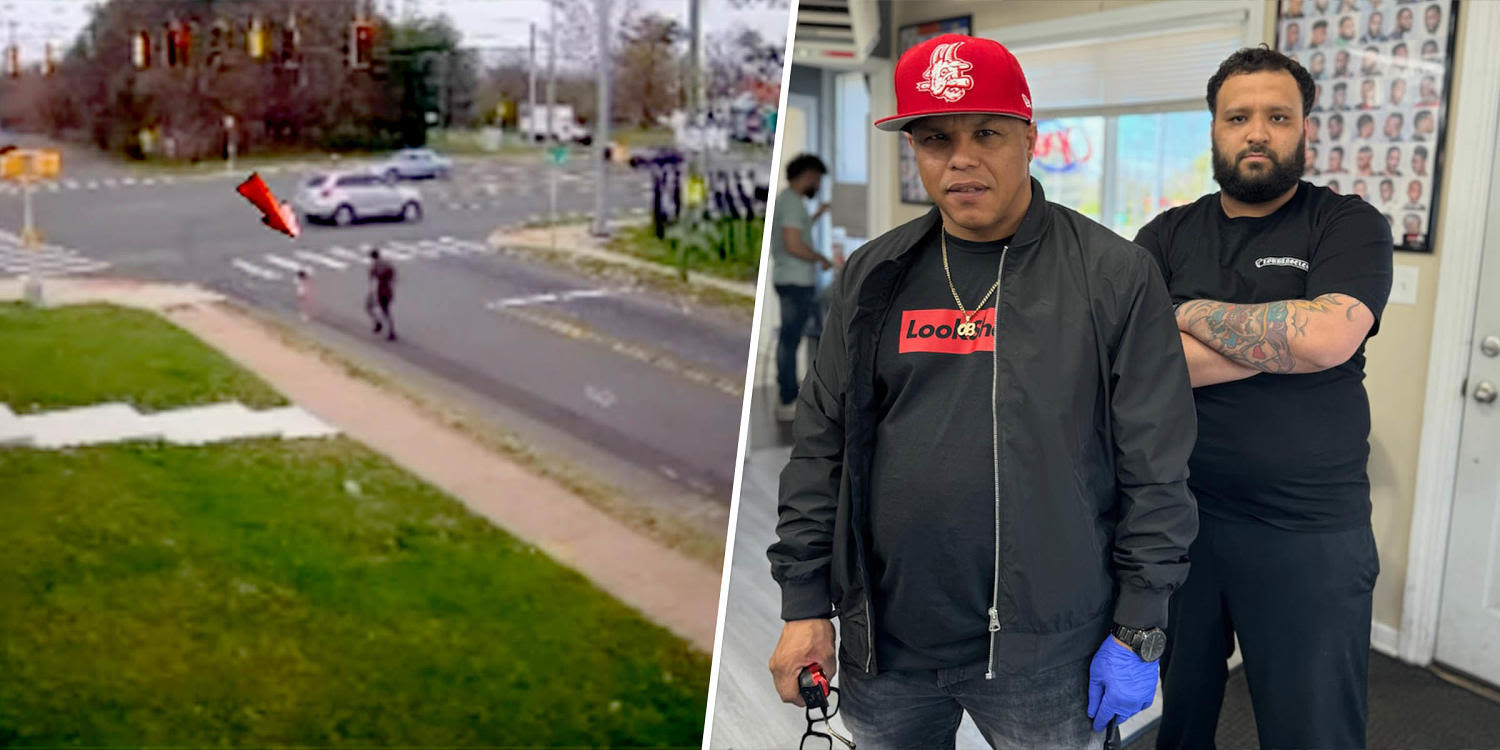 Video captures 2 Connecticut barbers rushing out door to stop child from wandering into traffic