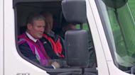 Britain's Starmer hits fence in mock lorry driving test