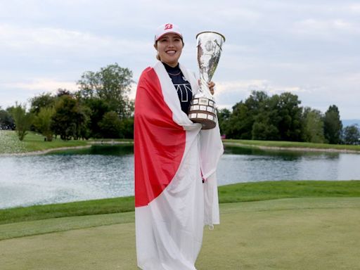 Japan’s Ayaka Furue wins first major with dramatic eagle putt on final hole of Evian Championship
